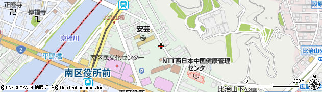 広島県広島市南区比治山本町周辺の地図