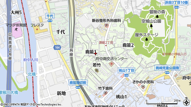 〒735-0025 広島県安芸郡府中町鹿籠の地図