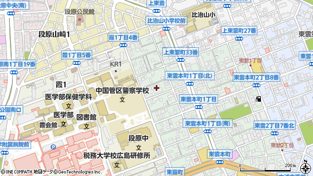 〒734-0023 広島県広島市南区東雲本町の地図