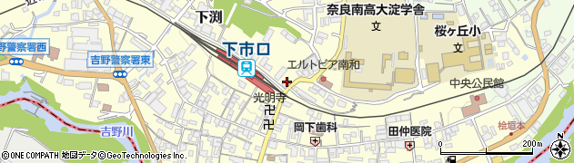 ＪＡならけん下市口駅前周辺の地図