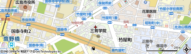 広島県広島市中区竹屋町周辺の地図