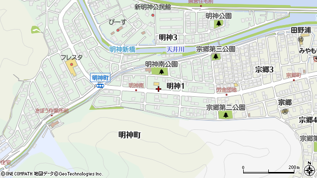 〒723-0046 広島県三原市明神の地図
