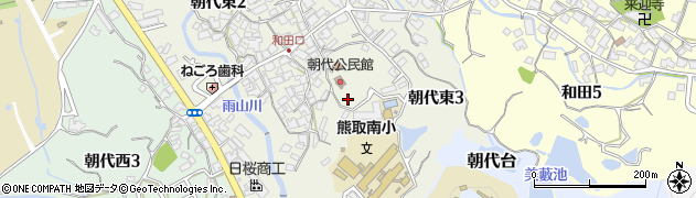 大阪府熊取町（泉南郡）朝代東周辺の地図