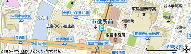 広島市役所　中区役所厚生部保健福祉課保健指導係周辺の地図