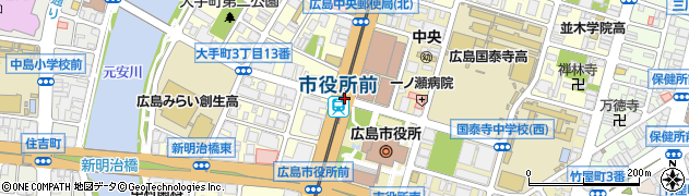 市役所前駅周辺の地図