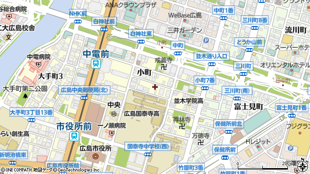 〒730-0041 広島県広島市中区小町の地図