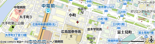 広島県広島市中区小町周辺の地図