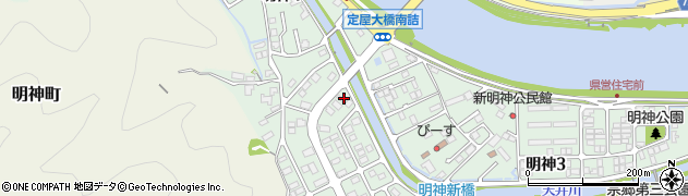 広島県三原市明神周辺の地図