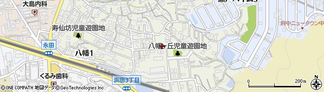 広島県府中町（安芸郡）八幡周辺の地図