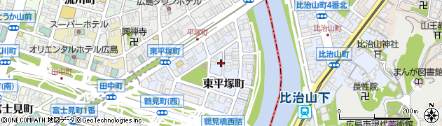 広島県広島市中区東平塚町周辺の地図