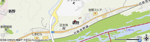 奈良県大淀町（吉野郡）新野周辺の地図