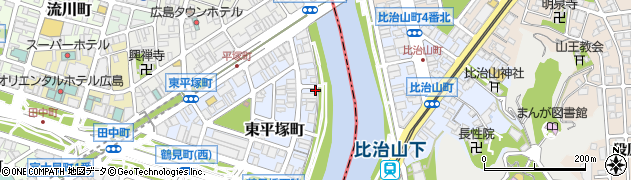 広島県広島市中区東平塚町9-14周辺の地図