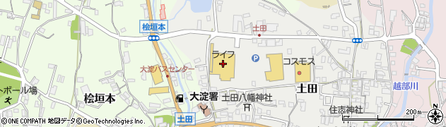 ライフ大淀店周辺の地図