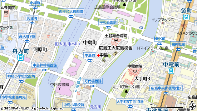 〒730-0811 広島県広島市中区中島町の地図
