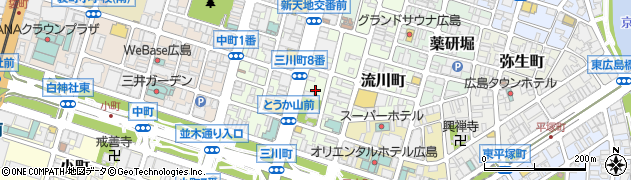 広島県広島市中区三川町周辺の地図