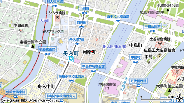 〒730-0856 広島県広島市中区河原町の地図