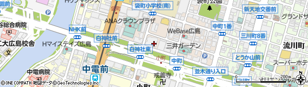 広島県広島市中区中町周辺の地図
