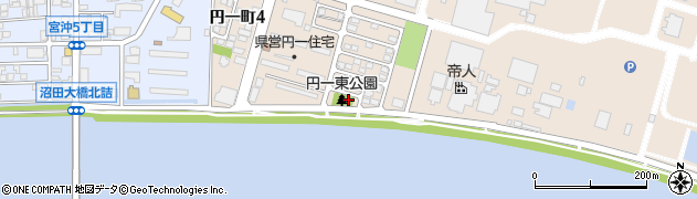 円一東公園周辺の地図
