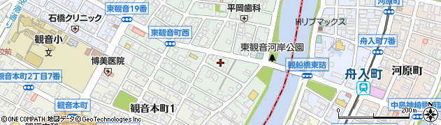 広島県広島市西区東観音町22周辺の地図