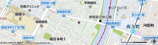 広島県広島市西区東観音町22-11周辺の地図