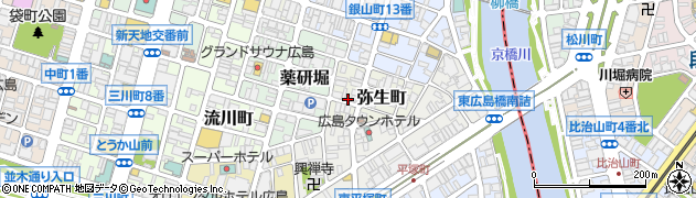 広島県広島市中区弥生町周辺の地図