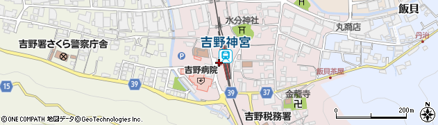 吉野神宮駅周辺の地図
