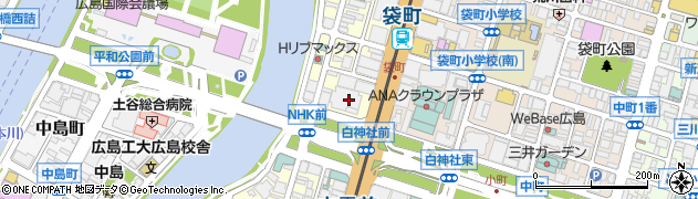 ＮＨＫ広島放送センタービル内郵便局周辺の地図