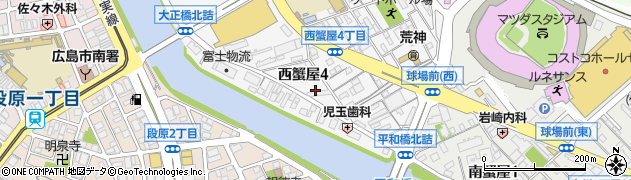 広島県広島市南区西蟹屋4丁目周辺の地図