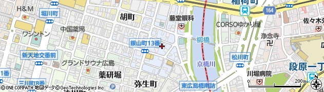 広島県広島市中区銀山町周辺の地図