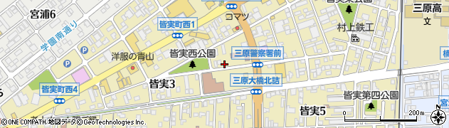 広島県三原市皆実周辺の地図