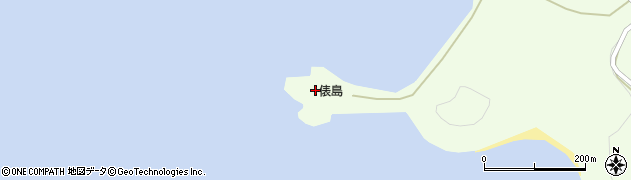 油谷港俵島灯台周辺の地図
