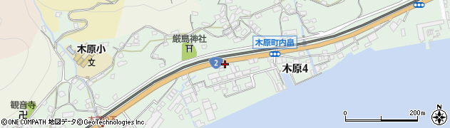 広島県三原市木原周辺の地図