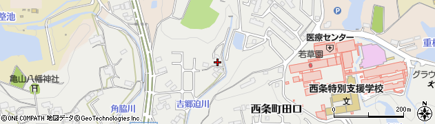 広島県東広島市西条町田口1696周辺の地図