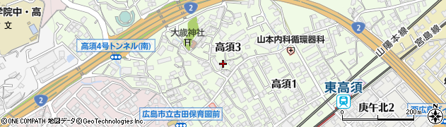 広島県広島市西区高須周辺の地図