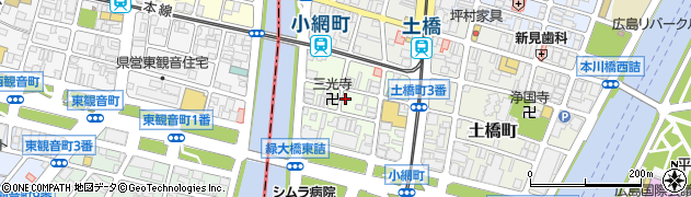 広島県広島市中区小網町周辺の地図