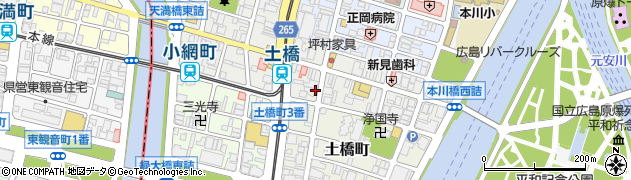 広島県広島市中区堺町1丁目周辺の地図