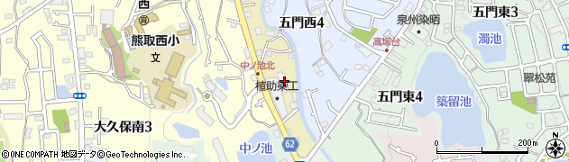 大阪府熊取町（泉南郡）大久保東周辺の地図