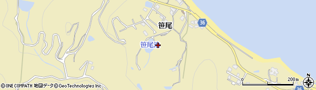 香川県高松市庵治町（笹尾）周辺の地図