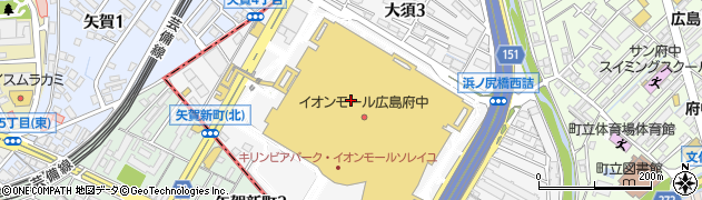 膳七　イオンモール広島府中店周辺の地図
