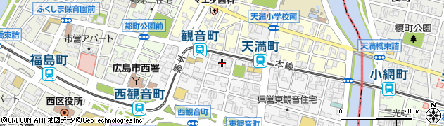 広島県広島市西区観音町周辺の地図