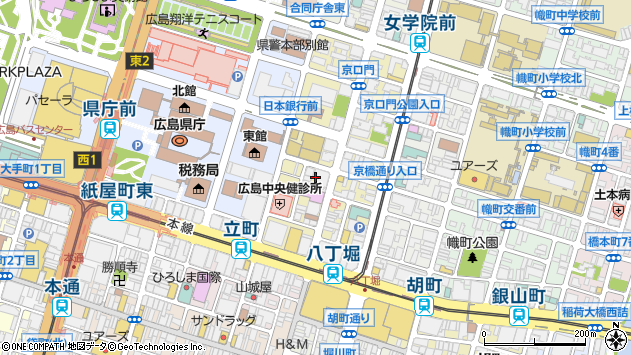 〒730-0013 広島県広島市中区八丁堀の地図