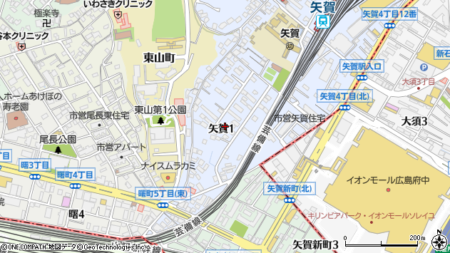 〒732-0042 広島県広島市東区矢賀の地図