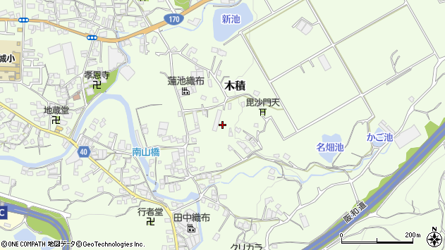 〒597-0102 大阪府貝塚市木積の地図