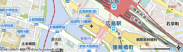 福屋広島駅前店　４階のフロアハウスオブローゼ周辺の地図