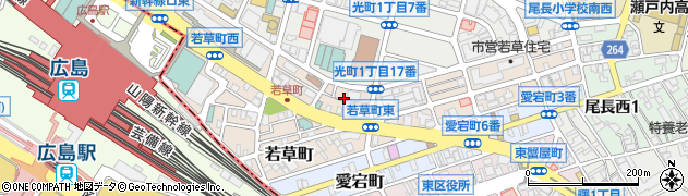 広島県広島市東区若草町周辺の地図