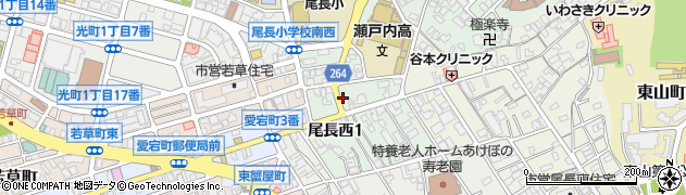 尾長西1丁目akippa駐車場【ご利用時間：日曜日のみ】周辺の地図