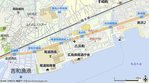 〒722-0002 広島県尾道市古浜町の地図