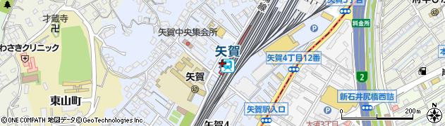 矢賀駅周辺の地図