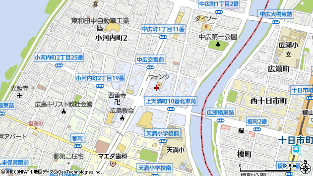 〒733-0021 広島県広島市西区上天満町の地図