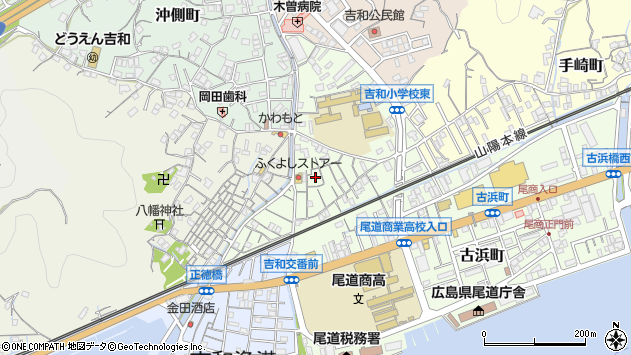 〒722-0003 広島県尾道市東元町の地図